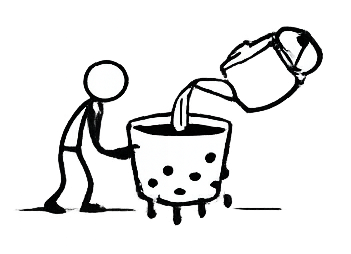 Cup with holes metaphor visual