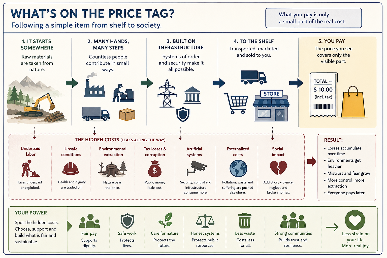 A price tag used as a marker for hidden order-keeping costs